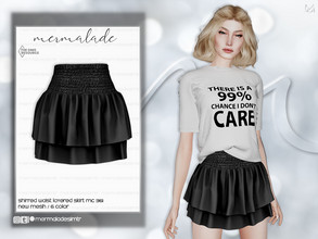 Sims 4 — Shirred Waist Layered Skirt MC361 by mermaladesimtr — New Mesh 6 Swatches All Lods Teen to Elder For Female