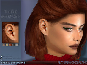 Sims 4 — Thorne Earrings R by PlayersWonderland — A new set of a rook piercing, industrial, moon shaped studs and a pearl