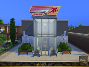 Sims 4 — Apex Gym by SpookyAngel — This Gym was built in Willow Creek. No CC Use bb.moveobjects to place. Item ID: