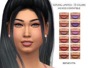 Sims 4 — Natural Lipstick [HQ] by Benevita — Natural Lipstick HQ Mod Compatible 12 Colors Teen,elder I hope you like!