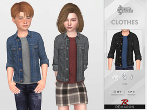 Sims 4 — Denim Jacket 01 for Child by remaron — Denim Jacket for Child in The Sims 4 ReMaron_C_DenimJacket01 -10 Swatches