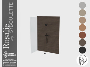 Sims 4 — Rosalie - Shower (medium) by Syboubou — This is an open shower with wooden tiles.