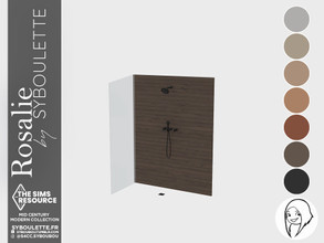 Sims 4 — Rosalie - Shower (short) by Syboubou — This is an open shower with wooden tiles.
