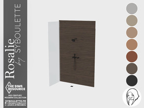 Sims 4 — Rosalie - Shower (tall) by Syboubou — This is an open shower with wooden tiles.