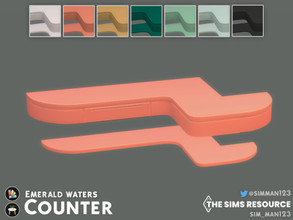 Sims 4 — Emerald Waters Bathroom Counter by sim_man123 — A mid-century inspired countertop featuring rounded edges and
