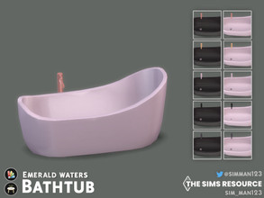 Sims 4 — Emerald Waters Bathtub by sim_man123 — A sleek bathtub featuring the faucet offset to the side.