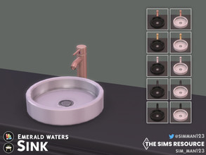 Sims 4 — Emerald Waters Sink by sim_man123 — A modern sink in white and black with a variety of metal accents.