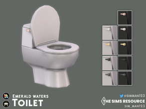 Sims 4 — Emerald Waters Toilet by sim_man123 — A simple toilet, available in black and white with a variety of metal