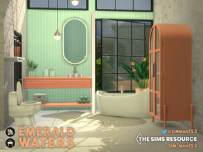Sims 4 — Mid-Century Collection - Emerald Waters Bathroom by sim_man123 — Simple modern style with a bit of retro