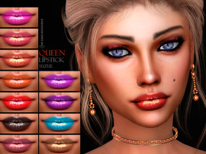 Sims 4 — Queen Lipstick N35 by Suzue — -25 Swatches -For Female (Teen to Elder) -HQ Compatible