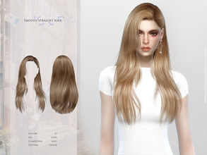 Sims 4 — WINGS-ER0307-Smooth straight hair by wingssims — Colors:16 All lods Compatible hats Support custom editing hair