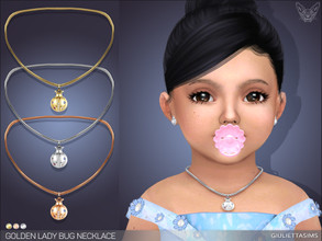 Sims 4 — Golden Ladybug Necklace For Toddlers by feyona — Golden Ladybug Necklace For Toddlers come in colors of metal: