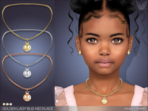 Sims 4 — Golden Ladybug Necklace For Kids by feyona — Golden Ladybug Necklace For Toddlers come in colors of metal: