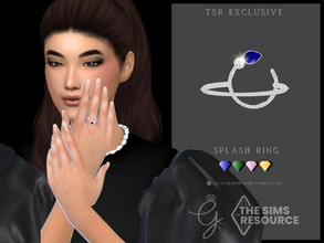 Sims 4 — Splash Ring Middle Right Finger by Glitterberryfly — A middle finger ring inspired by my splash earrings I did a