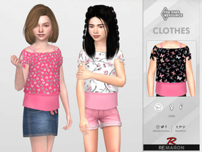 Sims 4 — Blouse Spring 01 for Girls by remaron — Spring blouse for Child in The Sims 4 ReMaron_C_SpringBlouse01 -15