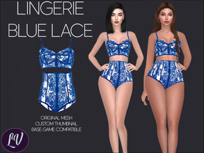 Sims 4 — VEDETTA - BLUE LACE LINGERIE by linavees — Original Mesh Custom thumbnail Base game compatible Happy simming!