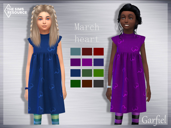 Sims 4 — March Heart by Garfiel — - 12 colours - Everyday, party, formal - Base game compatible - HQ compatible