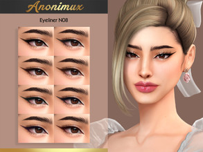 Sims 4 — Eyeliner N08 by Anonimux_Simmer — - 8 Swatches - Compatible with the color slider - BGC - HQ - Thanks to all CC