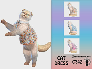 Sims 4 — Cat Dress C742 by turksimmer — 3 Swatches Compatible with HQ mod Works with all of skins Custom Thumbnail All