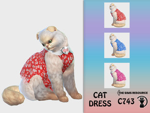 Sims 4 — Cat Dress C743 by turksimmer — 3 Swatches Compatible with HQ mod Works with all of skins Custom Thumbnail All