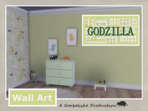 Sims 4 — Godzilla Wall Art by Garbelishe — Wall Art for children