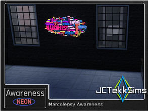 Sims 4 — Narcolepsy Awareness Neon Wall Light by JCTekkSims — Created by JCTekkSims