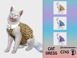 Sims 4 — Cat Dress C745 by turksimmer — 3 Swatches Compatible with HQ mod Works with all of skins Custom Thumbnail All