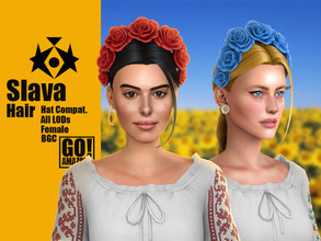 Sims 4 — Slava Hair  by GoAmazons — >Base game compatible female hairstyle >Hat compatible >From Teen to Elder