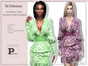 Sims 4 — The Professional by pizazz — The Professional Dress for your sims 4 games. The dress is stylish and modern great