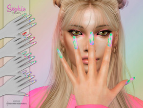 Sims 4 — Sophie Nails by Suzue — -New Mesh (Suzue) -10 Swatches -For Female (Teen to Elder) -Nails Category -HQ
