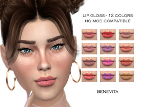 Sims 4 — Lip Gloss [HQ] by Benevita — Lip Gloss HQ Mod Compatible 12 Colors Teen I hope you like!