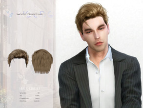 Sims 4 — WINGS-ER0313-slicked back hairstyle by wingssims — Colors:15 All lods Compatible hats Support custom editing