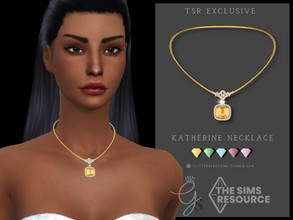 Sims 4 — Katherine Necklace by Glitterberryfly — A matching necklace to the Katherine Earrings, set in gold with multiple
