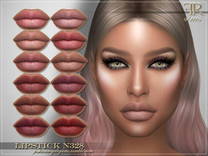 Sims 4 — Lipstick N328 by FashionRoyaltySims — Standalone Custom thumbnail 12 color options HQ texture Compatible with HQ