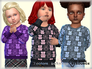 Sims 4 — Ruffled Sweater  by bukovka — Sweater for toddlers of girl. Installed autonomously, suitable for the base game.