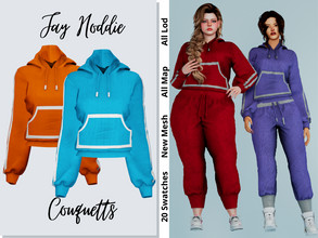 Sims 4 — Jay Hoddie  by couquett — Fancy Hoddie for your sims Avaible in 19 Swatches HQ mod compatible all Lod All Map