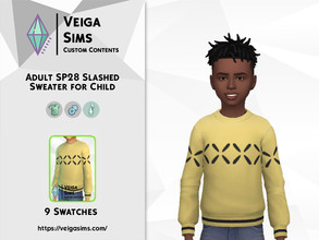 Sims 4 — Adult SP28 Slashed Sweater for Child by David_Mtv2 — Available in 9 swatches for child only. The same colors and