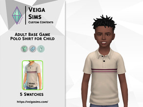Sims 4 — Adult BG Polo Shirt for Child by David_Mtv2 — Available in 5 swatches for child only. Same colors and strips as