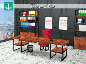 Sims 4 — Vivienne Office by zarkus — Vivienne Office is an industrial corner for people who love to work/study among wood