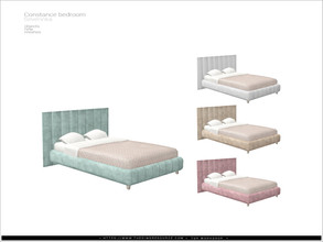 Sims 4 — Constance bedroom - double bed by Severinka_ — Double bed with soft hadboard From the set 'Constance bedroom /