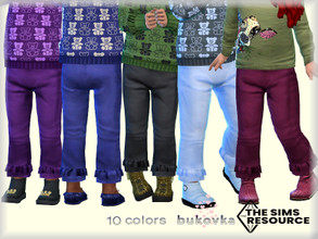 Sims 4 — Ruffled Pants  by bukovka — Pants for babies of girls. Installed standalone, new mesh is mine, included.