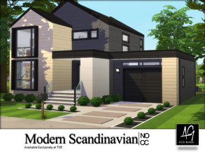 Sims 4 — Modern Scandinavian by ALGbuilds — Modern Scandinavian is a 3 bedroom, 1.5 bath family home with garage. It has