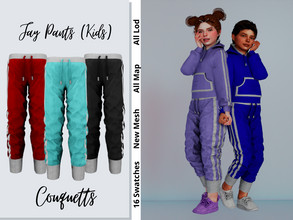 Sims 4 — Jay Sport Pants (Kids) by couquett — Cute And Sport pants for your sims Avaible in 16 Swatches This HQ mod