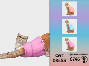 Sims 4 — Cat Dress C746 by turksimmer — 3 Swatches Compatible with HQ mod Works with all of skins Custom Thumbnail All