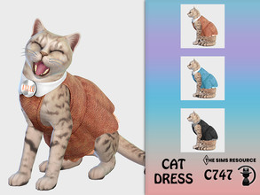 Sims 4 — Cat Dress C747 by turksimmer — 3 Swatches Compatible with HQ mod Works with all of skins Custom Thumbnail All