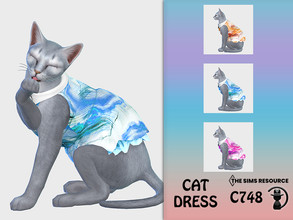 Sims 4 — Cat Dress C748 by turksimmer — 3 Swatches Compatible with HQ mod Works with all of skins Custom Thumbnail All