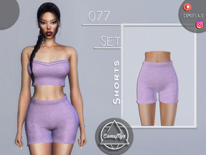 Sims 4 — SET 077 - Shorts by Camuflaje — Fashion casual/sporty set that includes a top & shorts / Inspo - Princess
