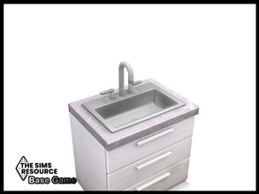 Sims 4 — Wren Kitchen Sink by seimar8 — Maxis match modern kitchen sink in white and stainless steel Base Game