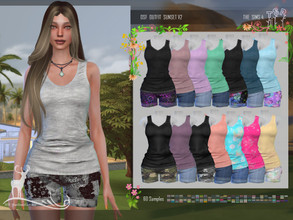 Sims 4 — DSF OUTFIT SUNSET V2 by DanSimsFantasy — Simple outfit for those moments of comfort at home. You have 60