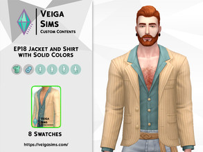 Sims 4 — SP18 Jacket and Shirt with Solid Colors by David_Mtv2 — Available in 8 swatches for teen to elder. I removed the
